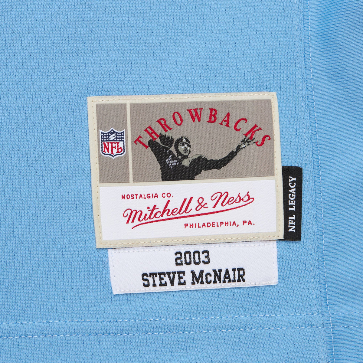 Men's Tennessee Titans Steve McNair Mitchell & Ness Light Blue 2003 Legacy Replica Jersey