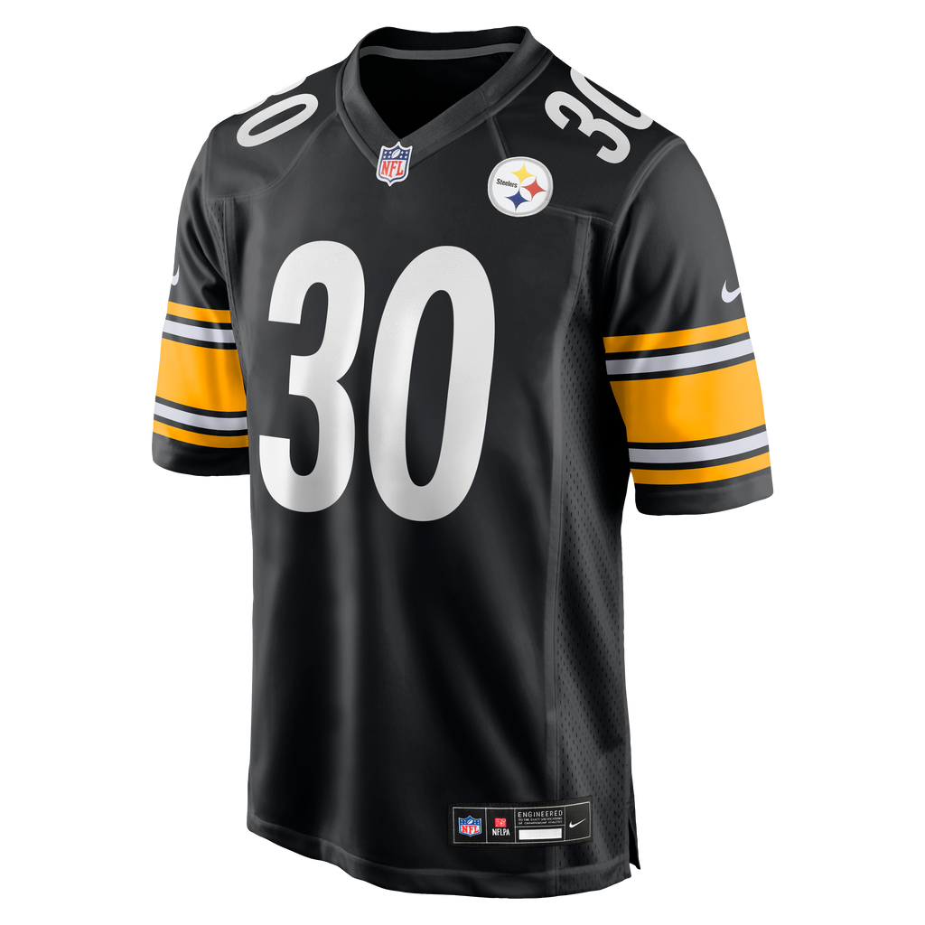 Men's Pittsburgh Steelers Jaylen Warren Nike Black Game Player Jersey