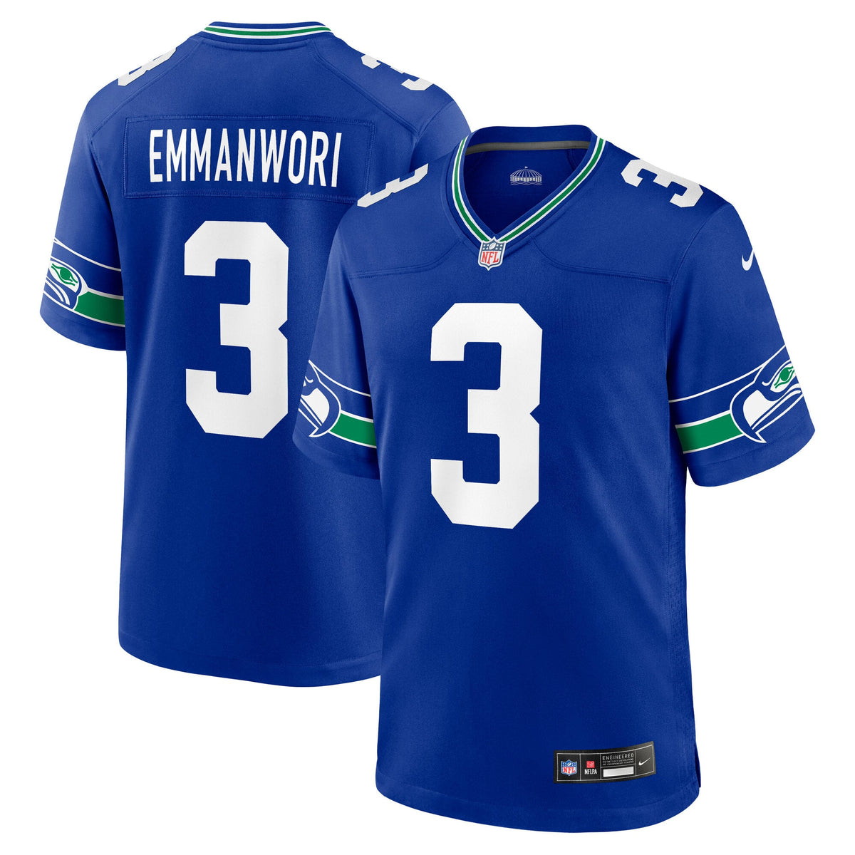 Men's Seattle Seahawks Nick Emmanwori Nike  College Navy Team Game Jersey
