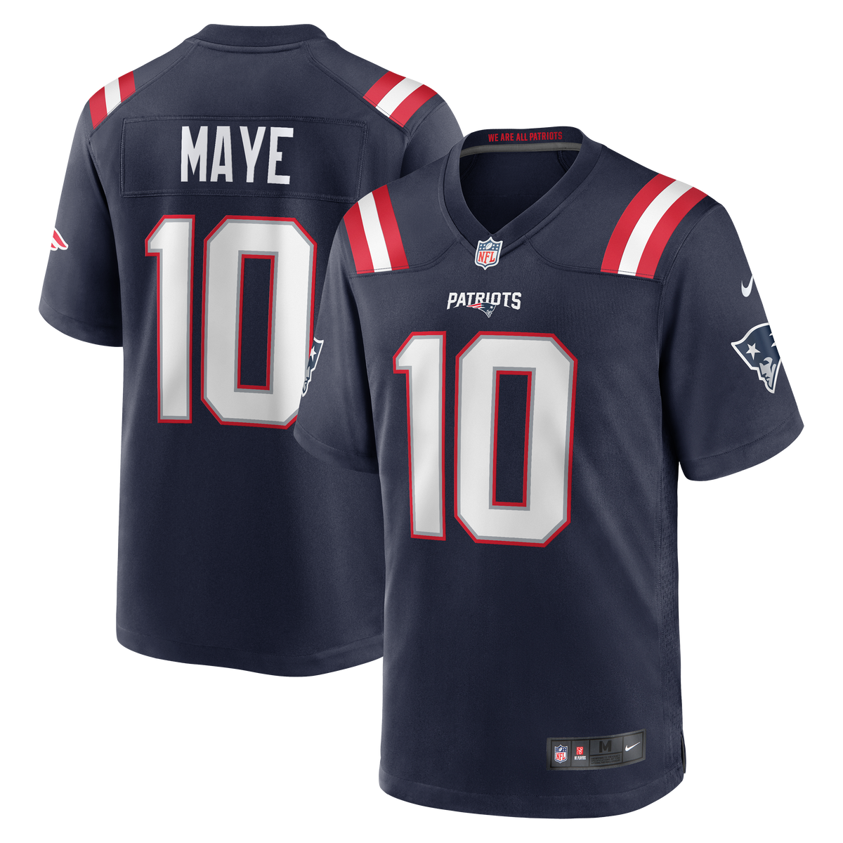 Men's New England Patriots Drake Maye Nike White  Player Game Jersey