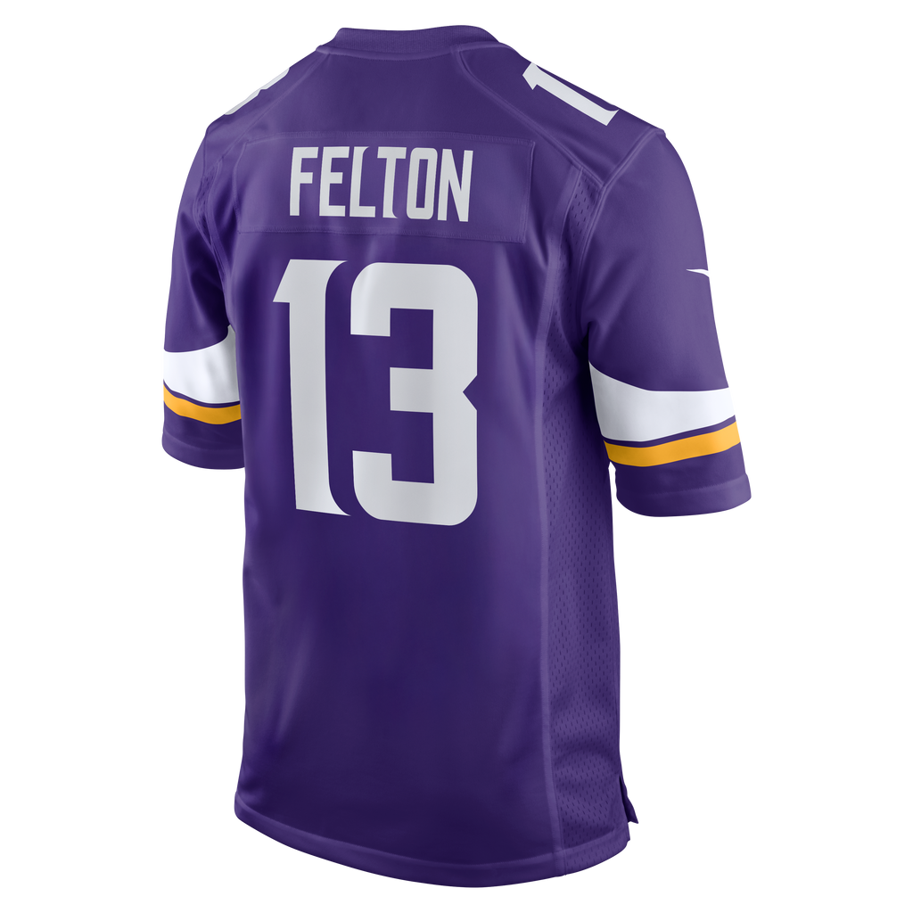 Men's Minnesota Vikings Tai Felton Nike  Purple Team Game Jersey