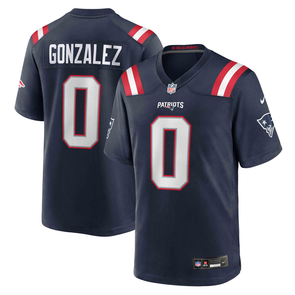 Men's New England Patriots Christian Gonzalez Nike  Navy Team Game Jersey