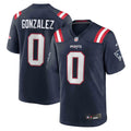 Men's New England Patriots Christian Gonzalez Nike  Navy Team Game Jersey