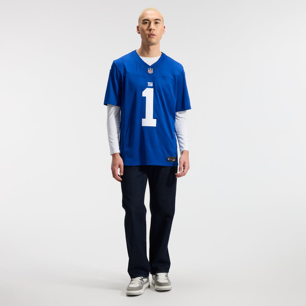 Men's New York Giants Malik Nabers Nike Royal Team Vapor F.U.S.E. Stitched Limited Jersey