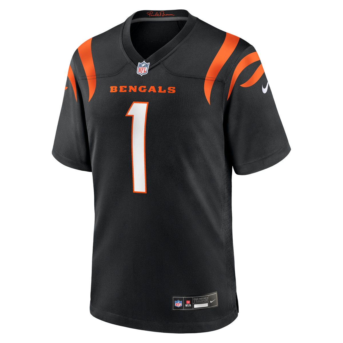 Men's Cincinnati Bengals Number 1 Groom Nike Black Game Jersey