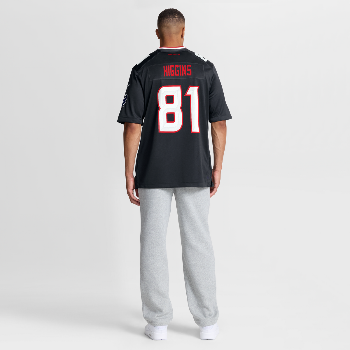 Men's Houston Texans Jayden Higgins Nike Navy Game Jersey